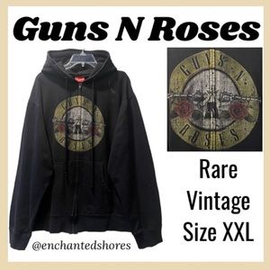 Vintage Guns N Roses Full Zip Up Hoodie Sweatshirt Bravado Size XXL